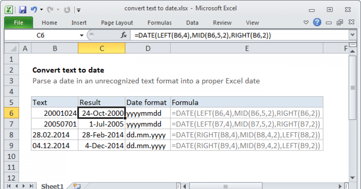 How To Convert Text Into Date Value In Excel